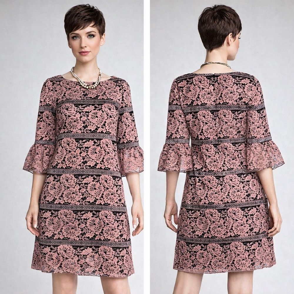 NWT Eliza J. New York Lace Sheath Dress Bell Sleeves